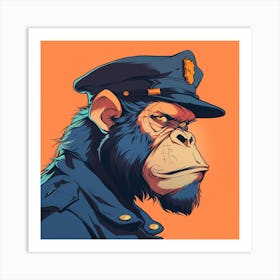 Police Chimpanzee Art Print