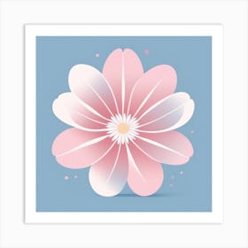 A White And Pink Flower In Minimalist Style Square Composition 720 Art Print