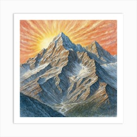 Sunrise Over The Mountains Art Print