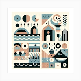 Scandinavian style, Four elements 2 Art Print