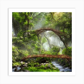 Bridge In The Forest 1 Art Print