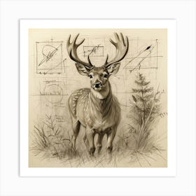 Deer Drawing 42 Art Print