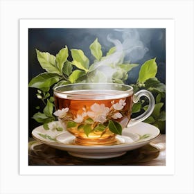 Tea Cup With Flowers 3 Art Print