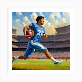 The Unyielding Defender Football Star in Action Art Print