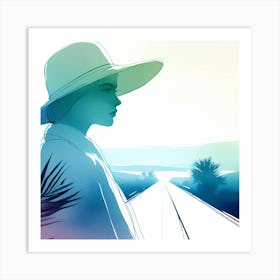 Woman In A Hat 9 Art Print