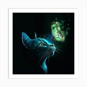 Butterfly Cat 1 Art Print