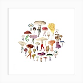 Mushroom Patch 2 Square Art Print