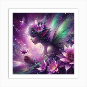 Lotus Flower Fairy Art Print