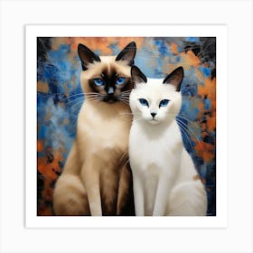 Siamese cats 4 Art Print