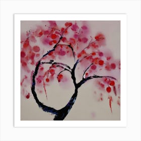 Pink Cherry Tree Art Print