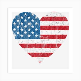 Trending Fourth Of July Women Patriotic Love Heart Art Print