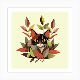 Cat in the grass Art Print