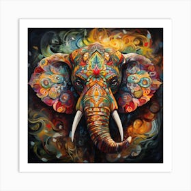 Elephant Series Artjuice By Csaba Fikker 045 Art Print