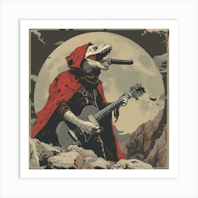 Skeleton In Red Art Print