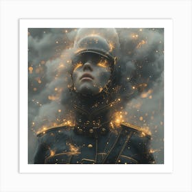 Soldier In Flames Art Print