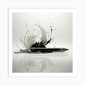 Pen Splatter Art Print