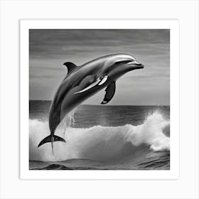 Dolphin Jumping Out Of The Water Art Print