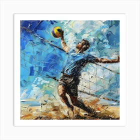 A Volleyball Spike Oil Painting Illustration 1718706264 2 Art Print