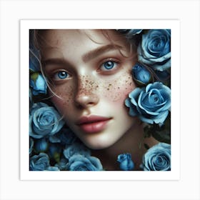 Blue Roses 5 Art Print