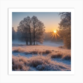 Morning Frost Sunrise Art Print