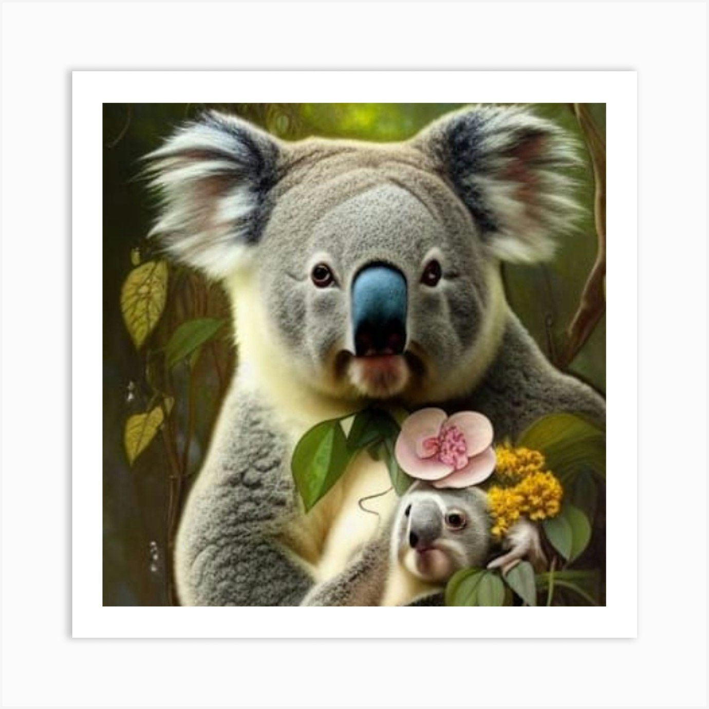 Funny Colorful Koala Bear Water Color Style Art | Sticker