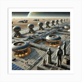 Venusian Enclave Landing Bays Design Converted Art Print