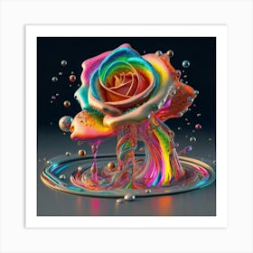 Rainbow Rose 2 Art Print