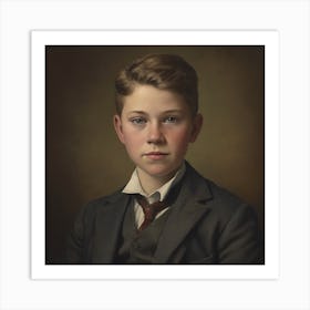 Portrait Of A Young Boy Art Print