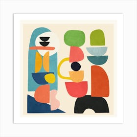 Minimal Abstract Shapes Art 3 Art Print