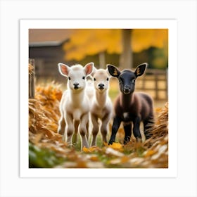 Baby Fawns Farm Ready Animal Art Print Art Print