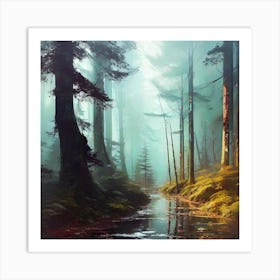 Forest In The Fog 1 Art Print