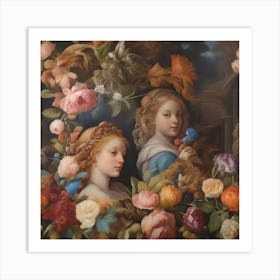 Renaissance-style: Two sisters Art Print