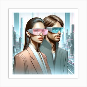 Futuristic Couple 3 Art Print