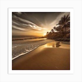 Sunset At The Beach 421 Art Print