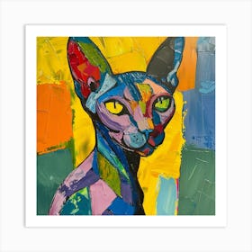 Kisha2849 Picasso Style Hairless Cat No Negative Space Full Pag 38a92058 3528 454e 848e A9fd60f554ab Art Print