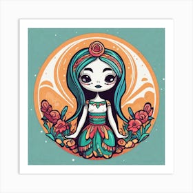 Mexico Sticker 2d Cute Fantasy Dreamy Vector Illustration 2d Flat Centered By Tim Burton Pr (49) Art Print