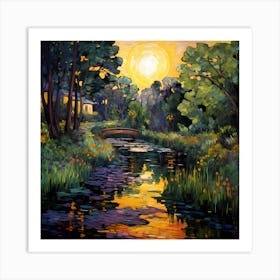 Impressionist Riverside Flora Art Print