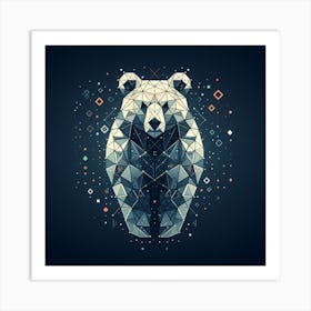 Geometric Art Bear 3 Art Print