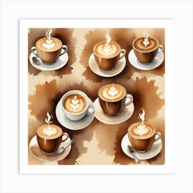 Coffee Latte Illustration Art Print