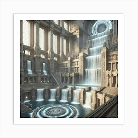 Cascade Sovereignty Central Waterfall Citadel Features Art Print