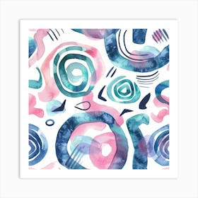 Abstract Watercolor Pattern 6 Art Print