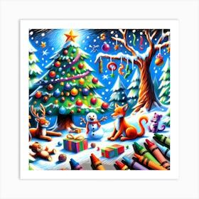 Super Kids Creativity:Christmas Tree With Crayons Art Print