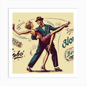 Tango Dancers Art Print