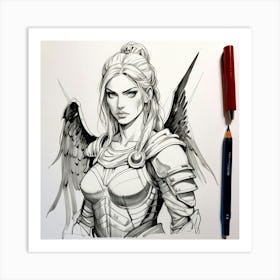 Angelic Warrior Art Print