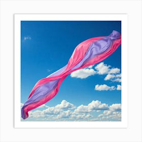 Pink And Purple scarf In The Sky Art Print