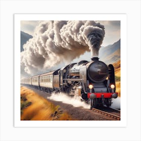 Steam Train In Scotland 1 Art Print