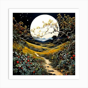 Full Moon In The Valley Art Print