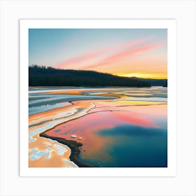 Sunrise In Yellowstone National Park Art Print