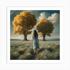 Serenity In Motion Ethereal Fields And Majestic Seascapes Photorealistic Art In Graceful Harmony (1) Art Print