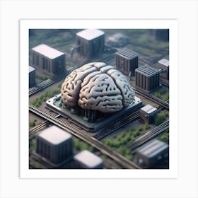 Brain On A City Art Print